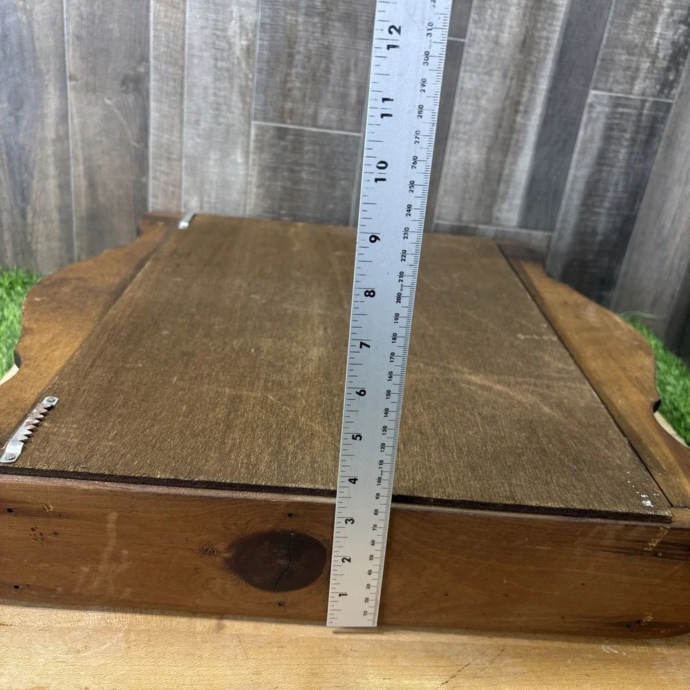 Vintage 1970s Wooden Teacup Curio Display Shelf Wall Hanging Cottage Decor